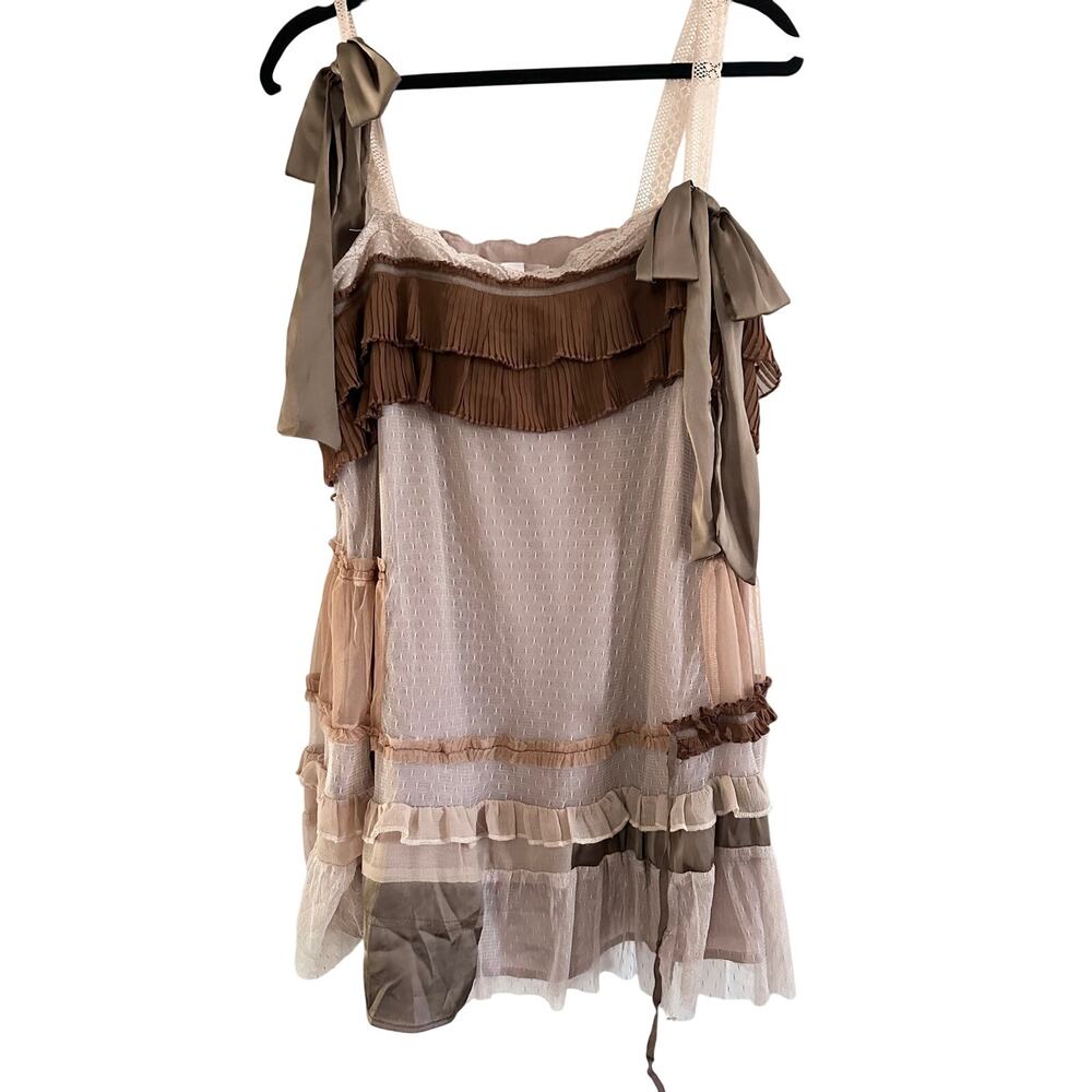KIMCHI BLUE Clara Mini Dress Fairy Grunge Lagenlook Shabby Chic Lace Frock Sz XL - Picture 5 of 8